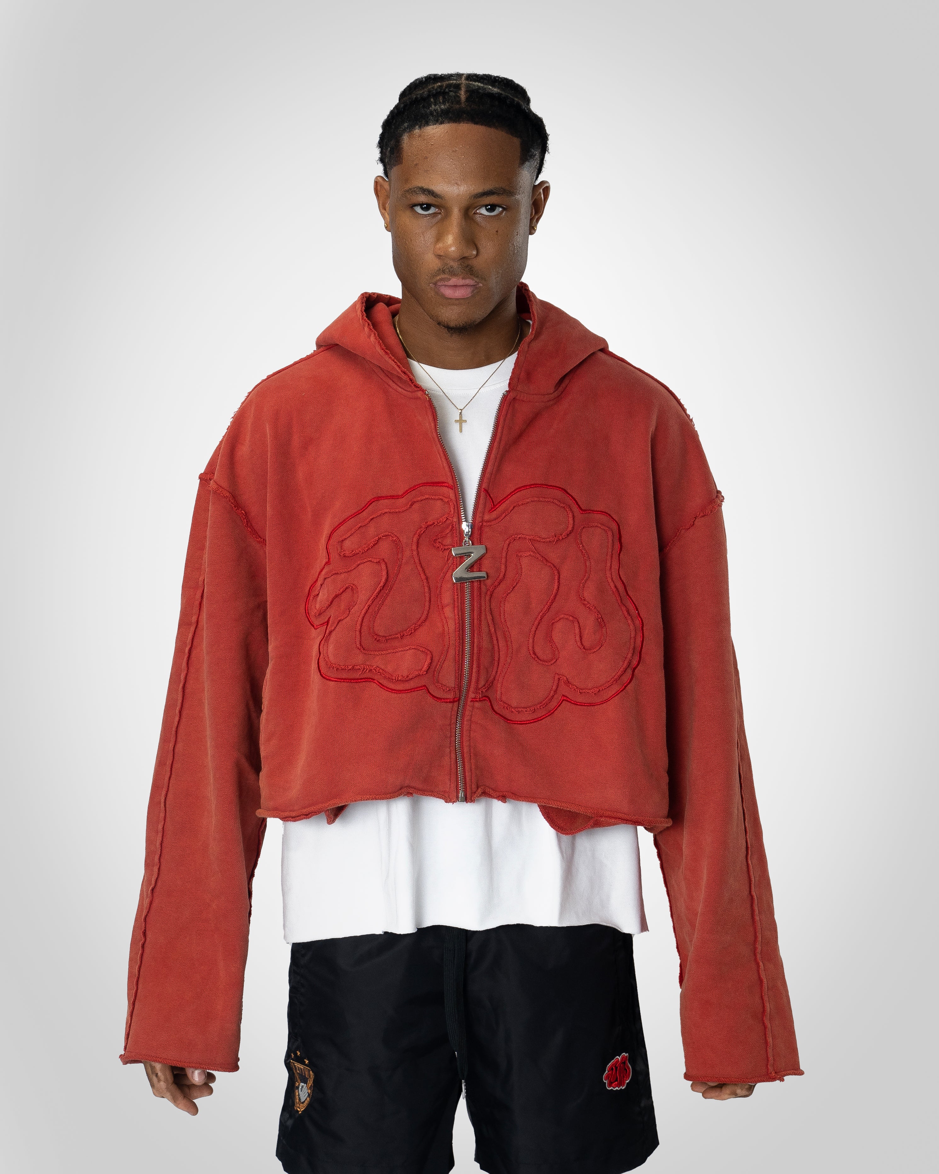 Cropped hoodie red best sale